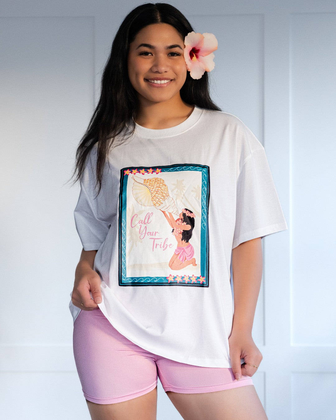 Call Your Tribe Oversized Island T-Shirt - White