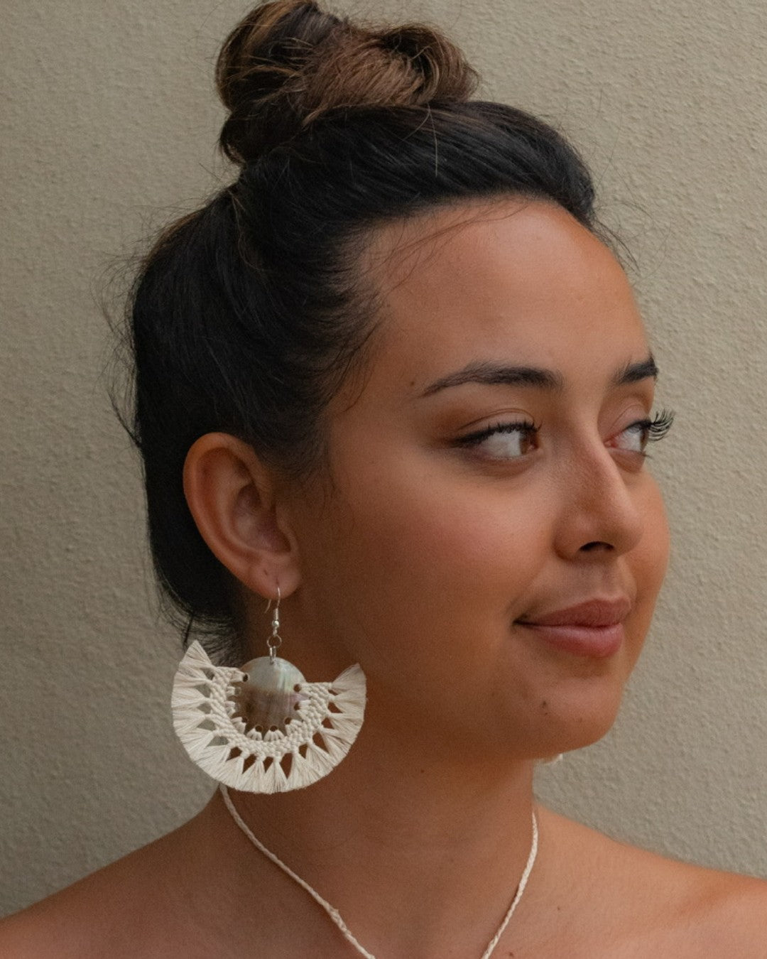 Cook Island Rito Hand Made Earrings - Natural Classic