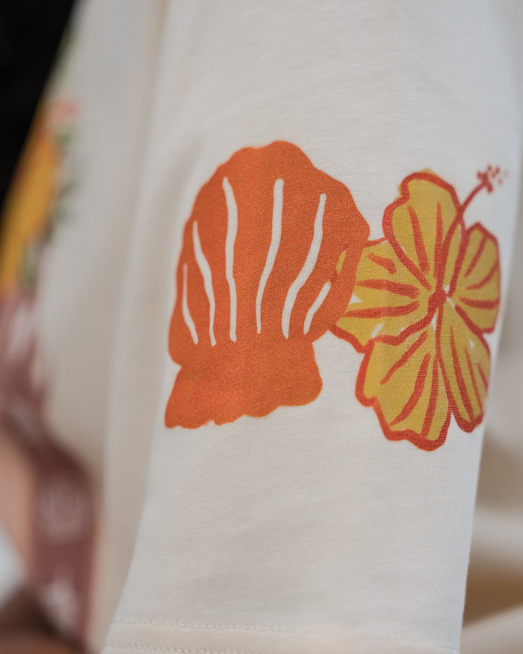 Flower Eis Happy Days Oversized T-Shirt - Lemon Yellow &amp; Milk Choc - Detail