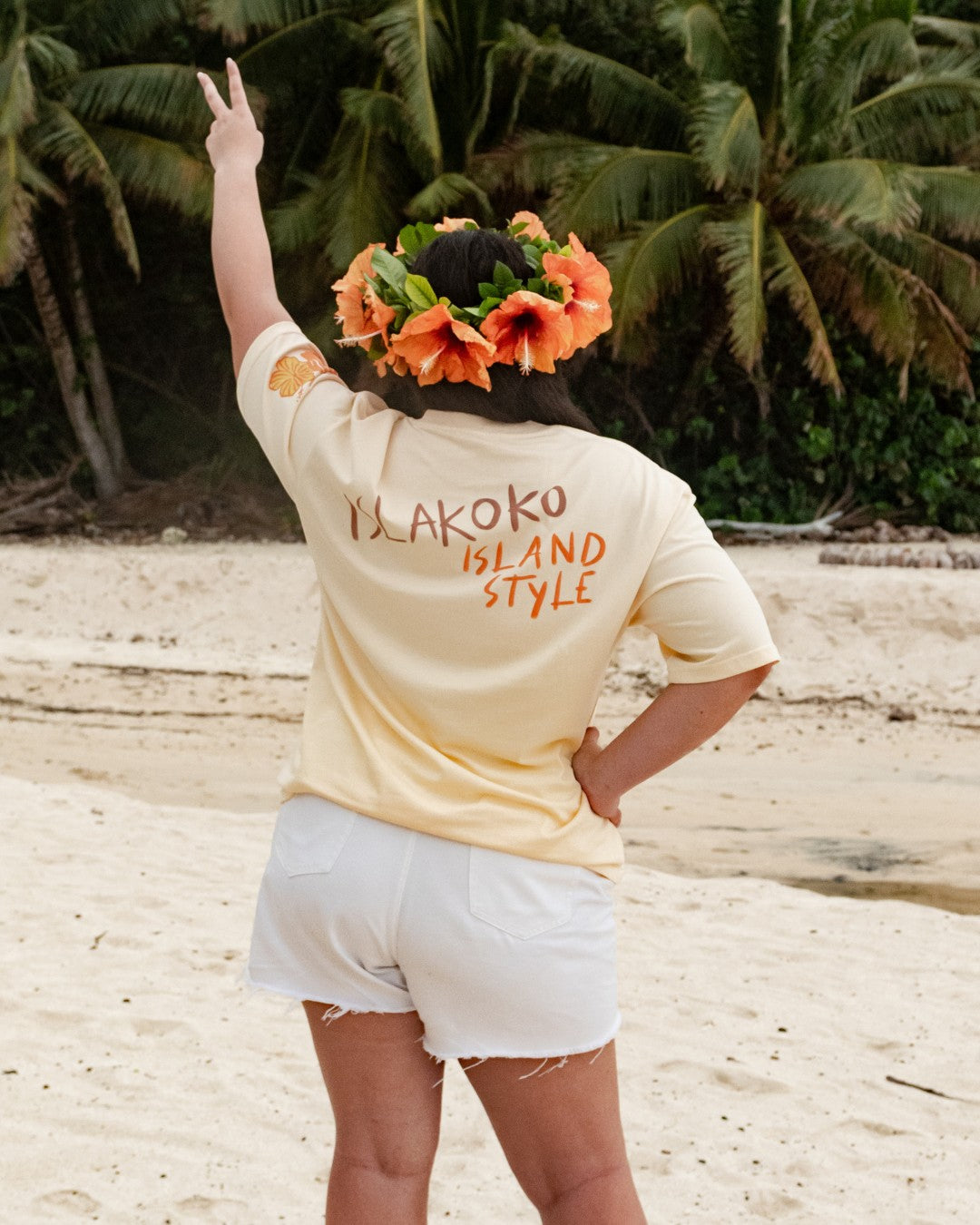 Flower Eis Happy Days Oversized T-Shirt - Lemon Yellow &amp; Milk Choc - Back