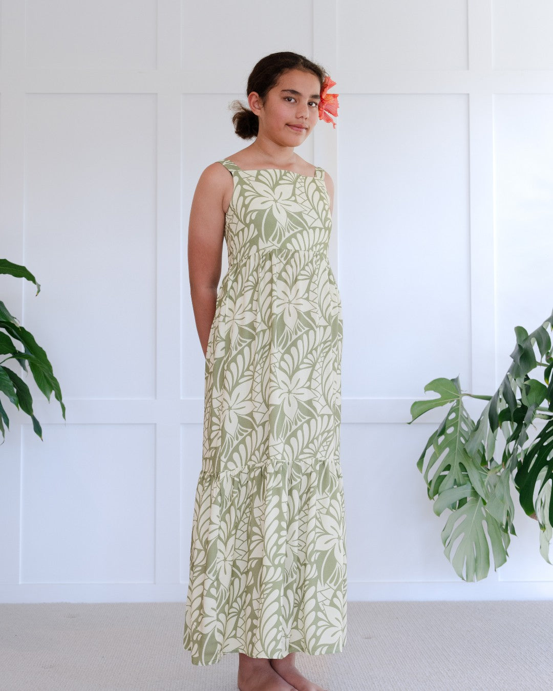 ISLAKOKO Gigi Teen Maxi Island Dress - Sage, Lagoon Sage / 9-10 ISLAKOKO Gigi Teen Maxi Island Dress - Sage, Lagoon Sage / 9-10