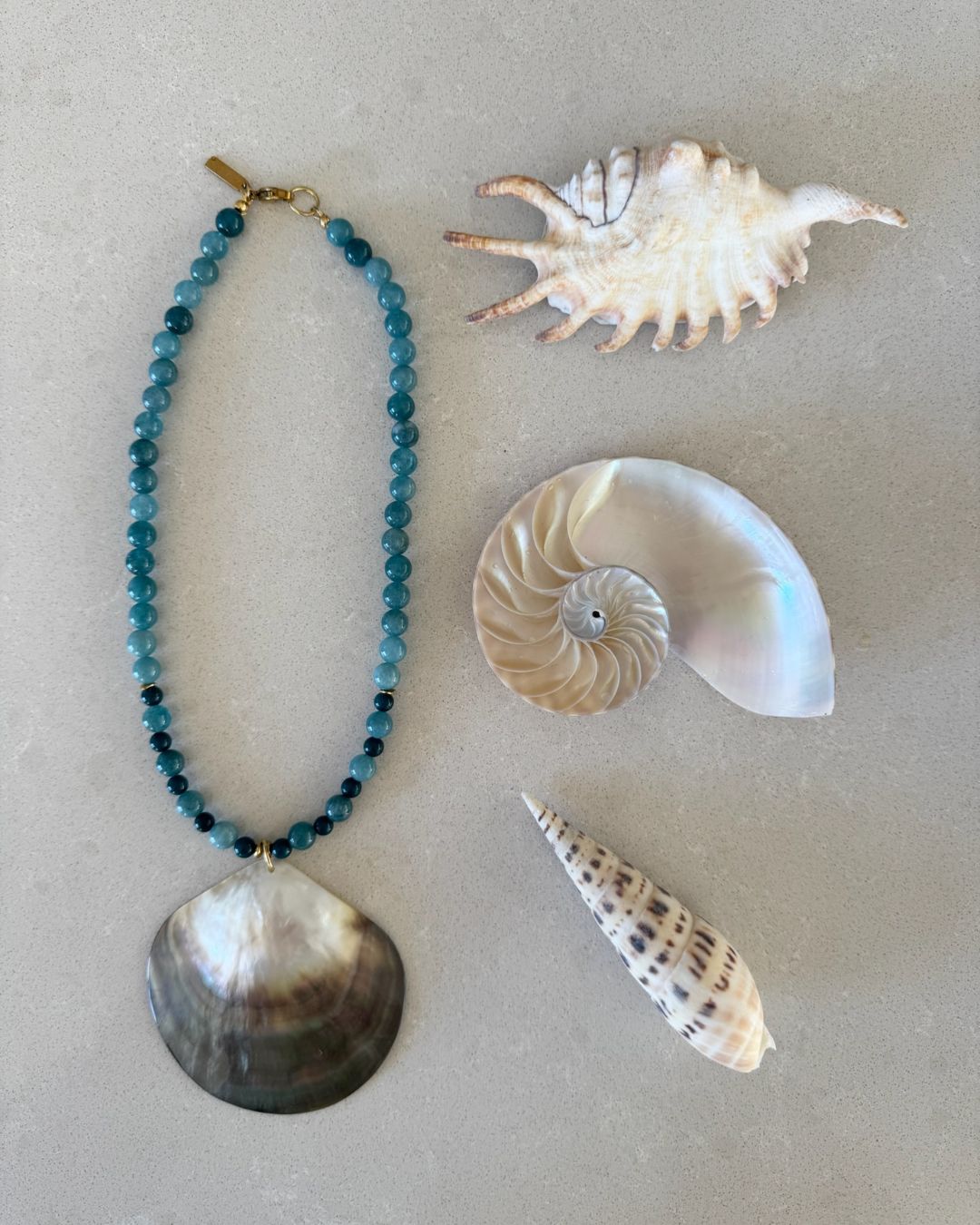 ISLAKOKO x Seakk Aqua Stone Necklace