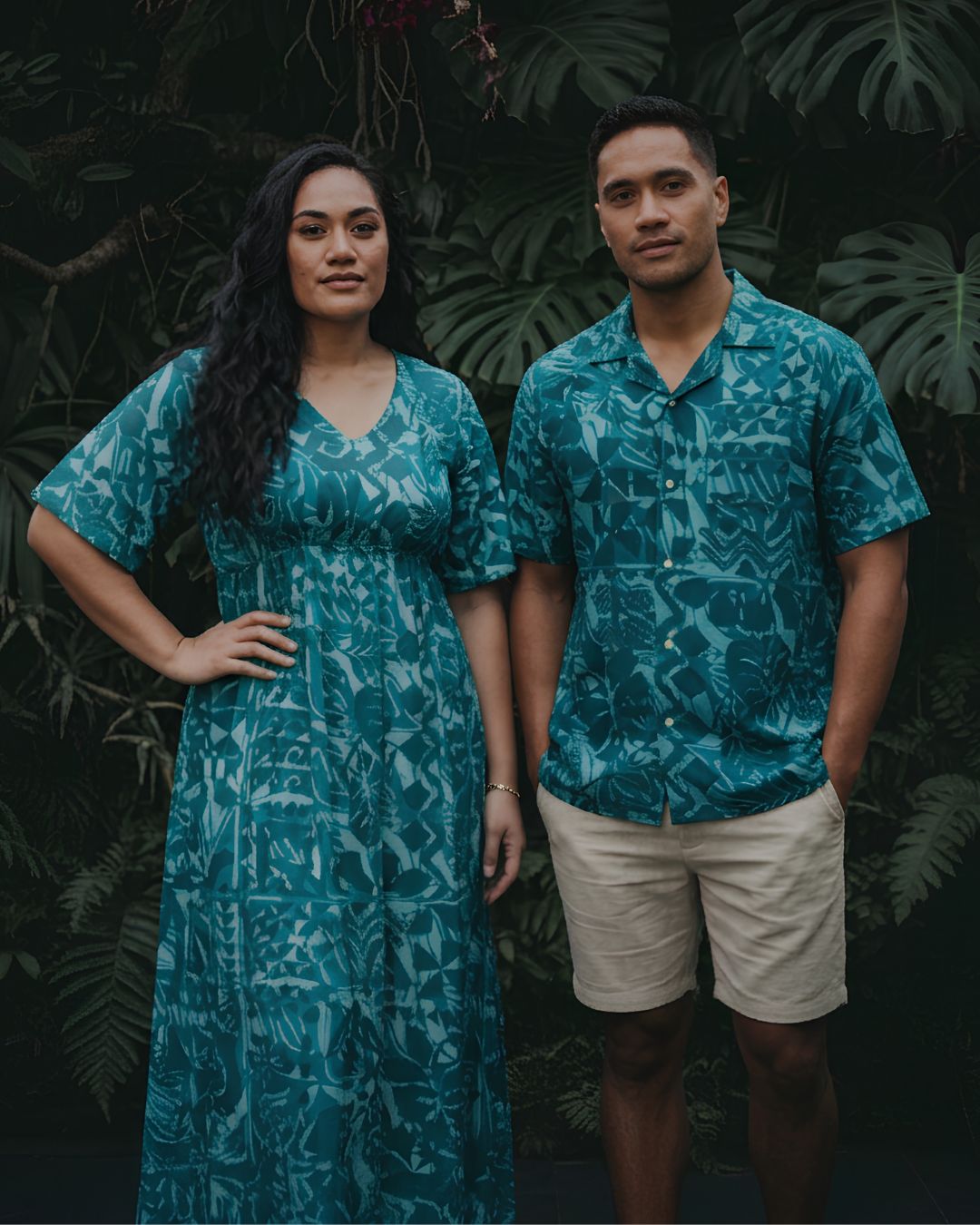 Island Dress Nevaeh & Shirt Matching Set - Tide