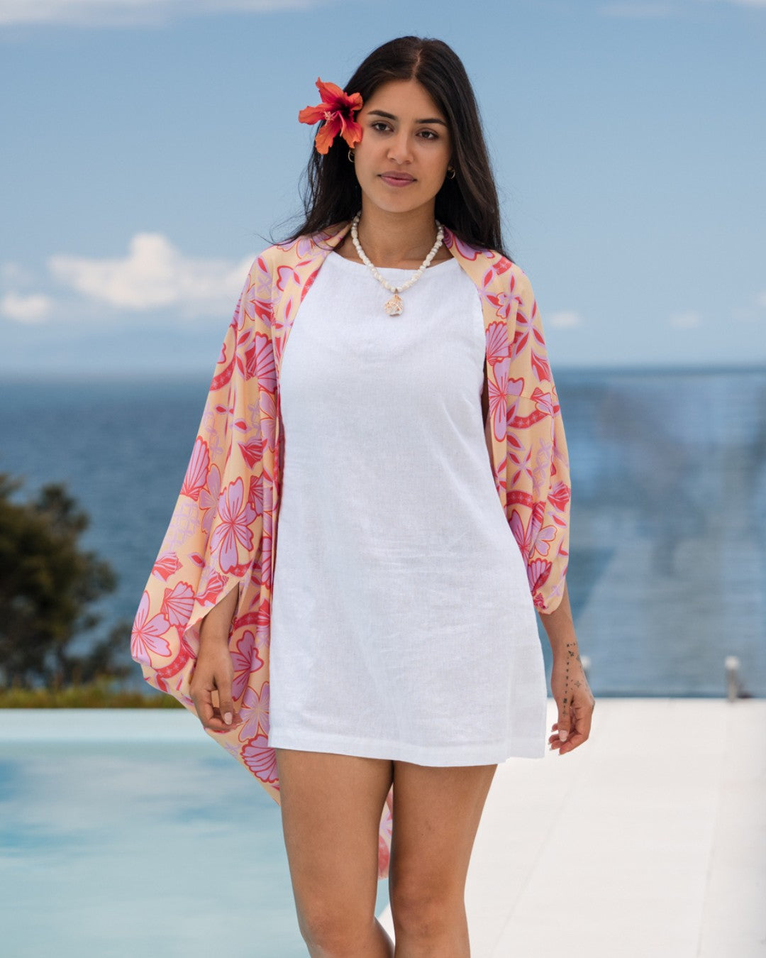 Leilani Womens Island Kimono - Island Paradise Orchid - Side