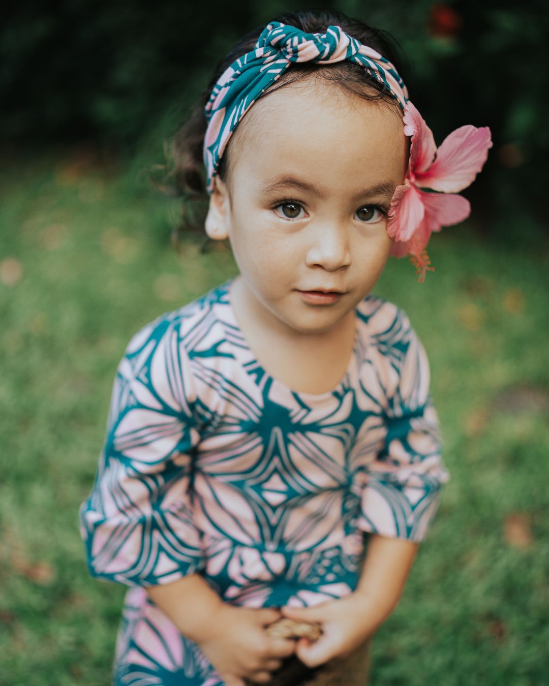 Pacific Floral Peach Headband - Front