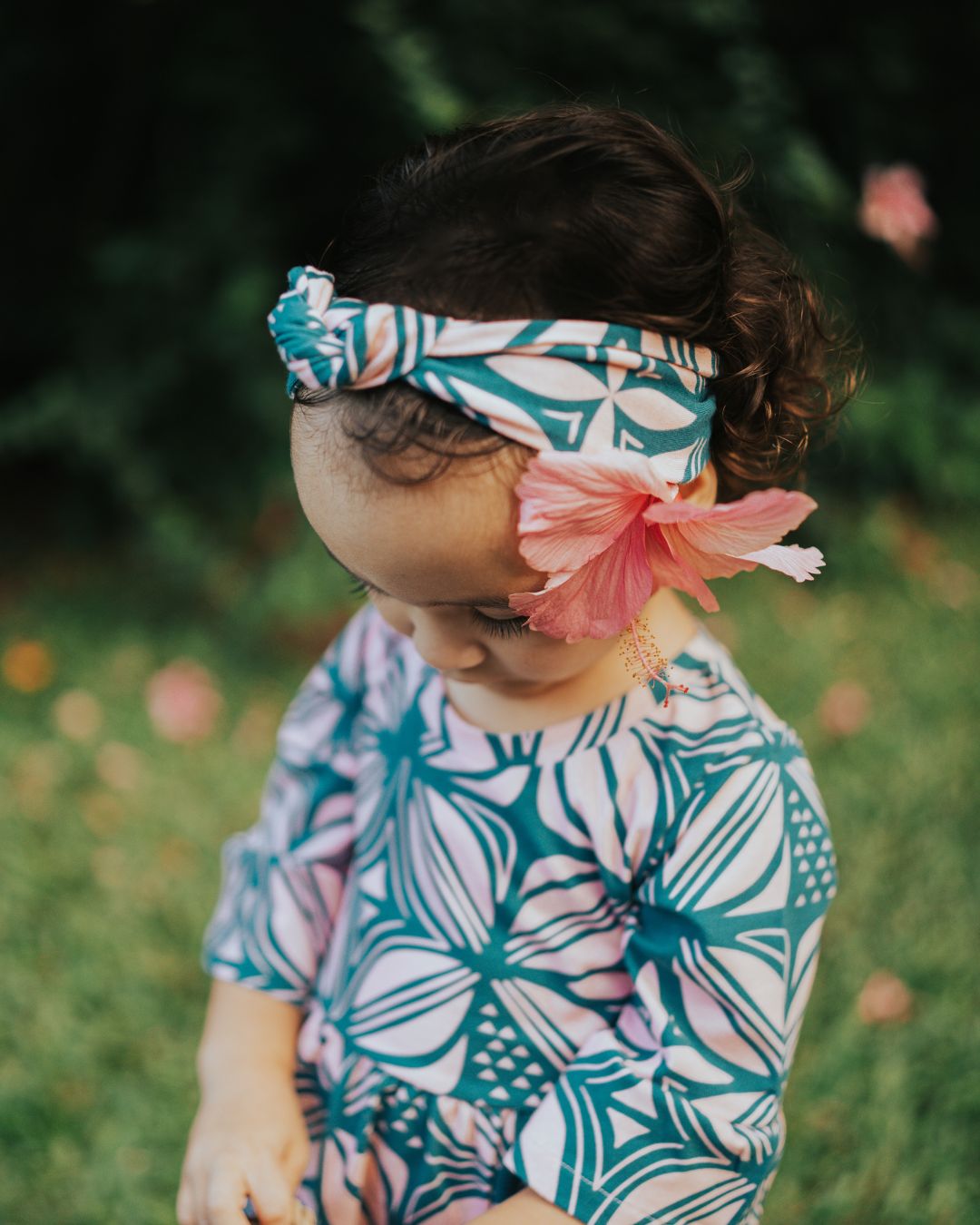 Pacific Floral Peach Headband - Top