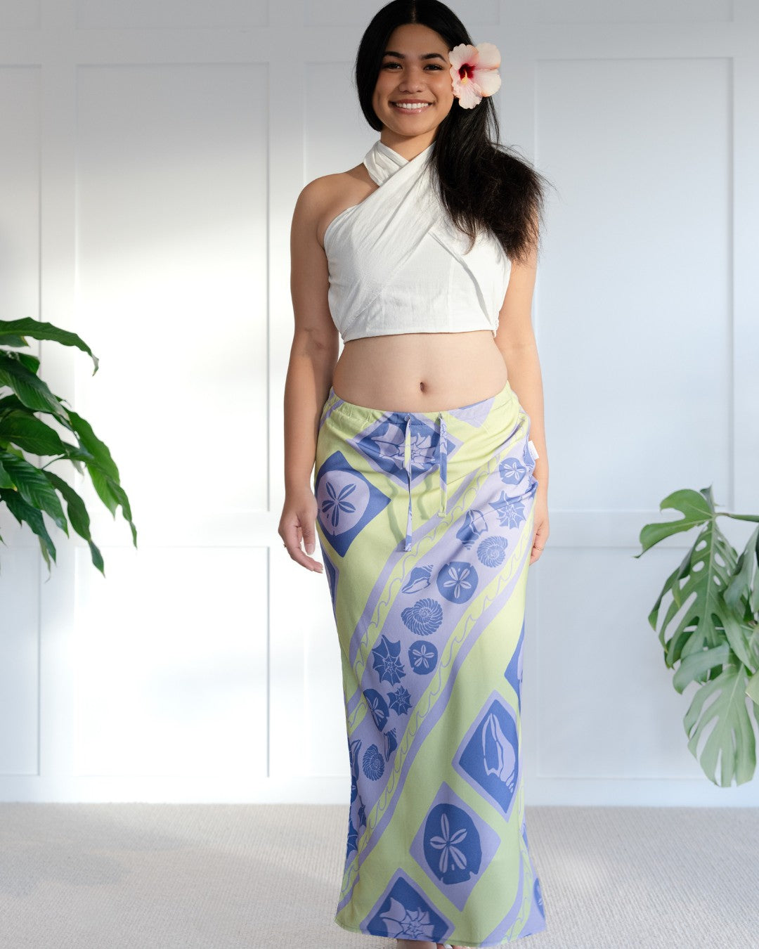 Pania Womens Island Maxi Skirt - Island Nature Purple