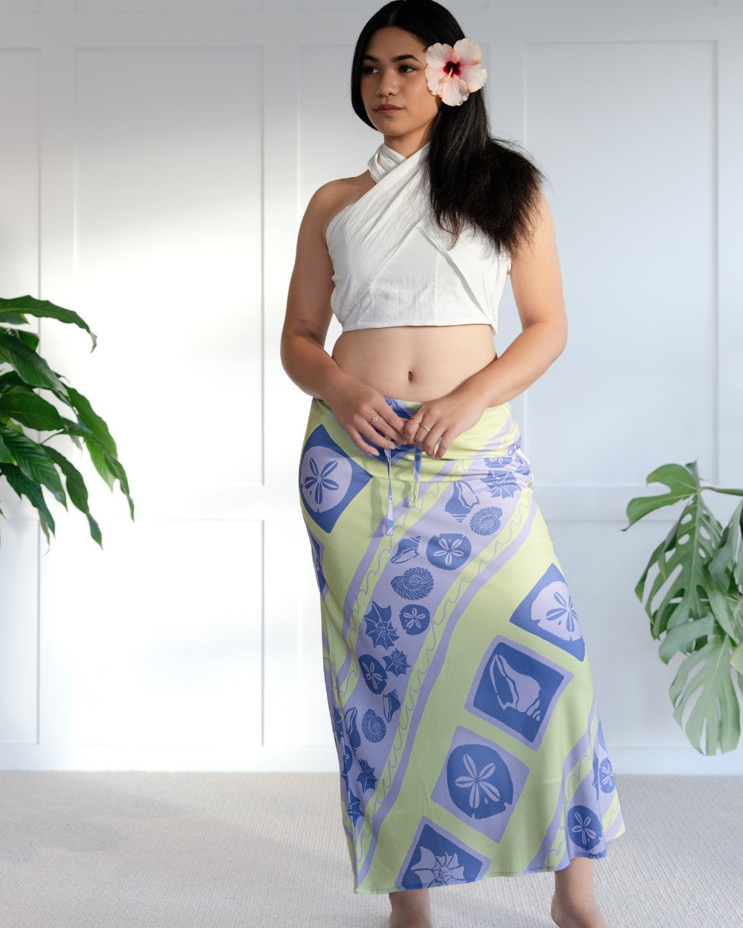 Pania Womens Island Maxi Skirt - Island Nature Purple