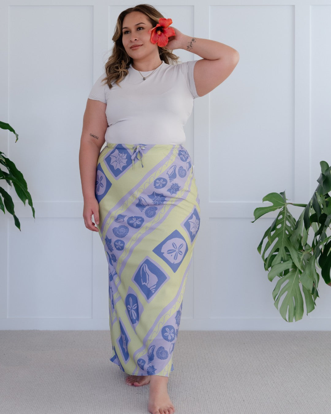 Pania Womens Island Maxi Skirt - Island Nature Purple