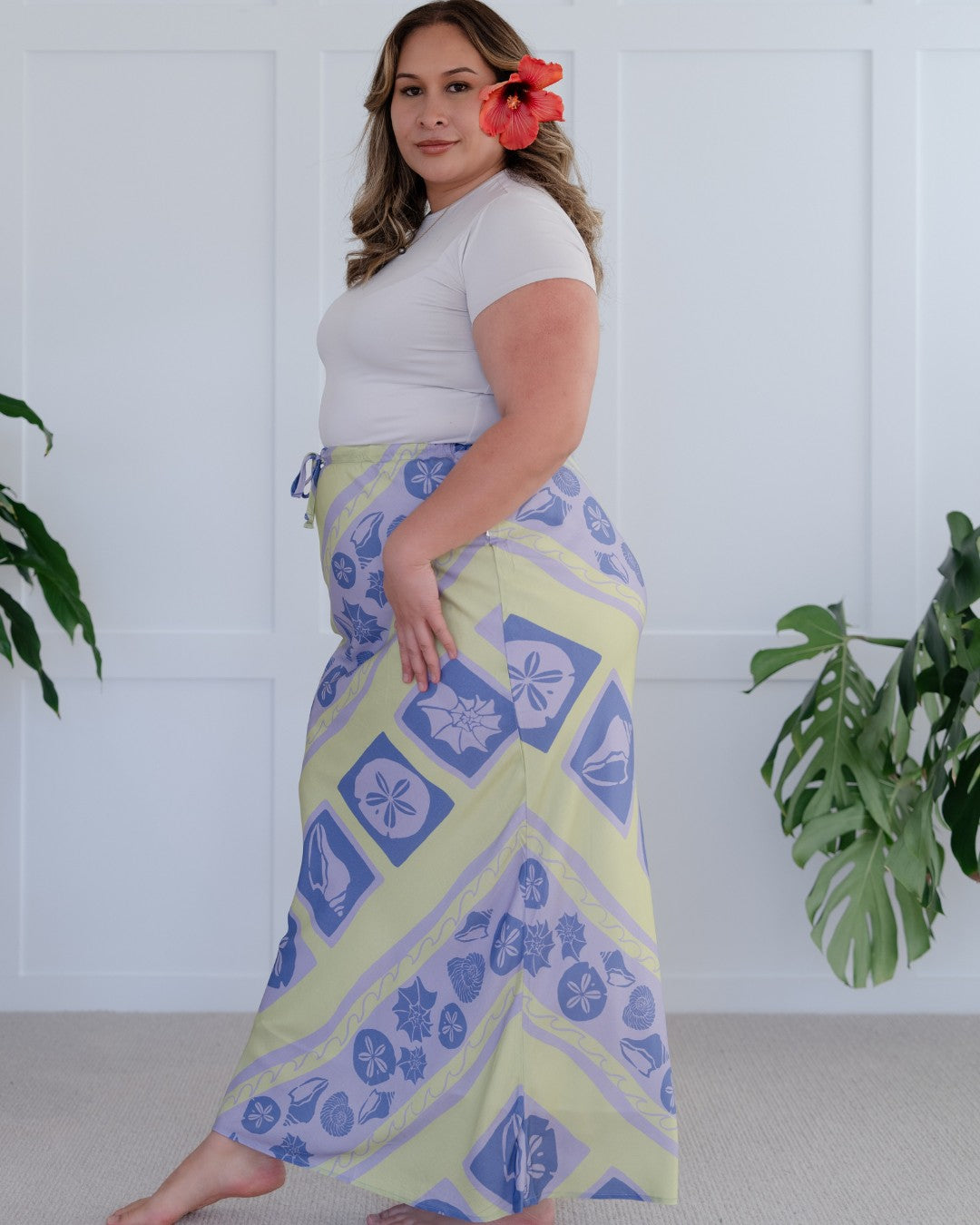 Pania Womens Island Maxi Skirt - Island Nature Purple