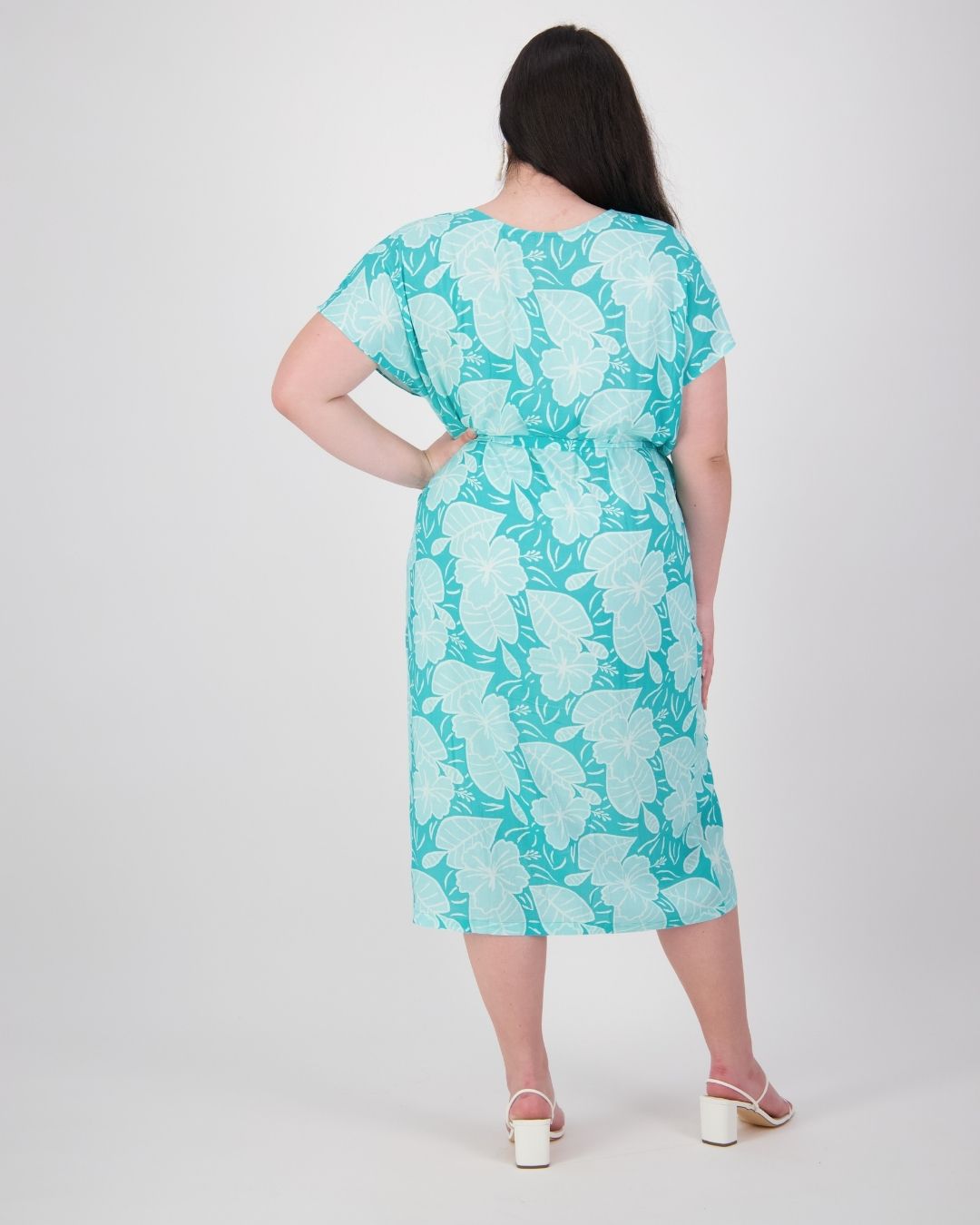 Senia Womens Reversible Island Dress - Royal Hibiscus Tide - Blue