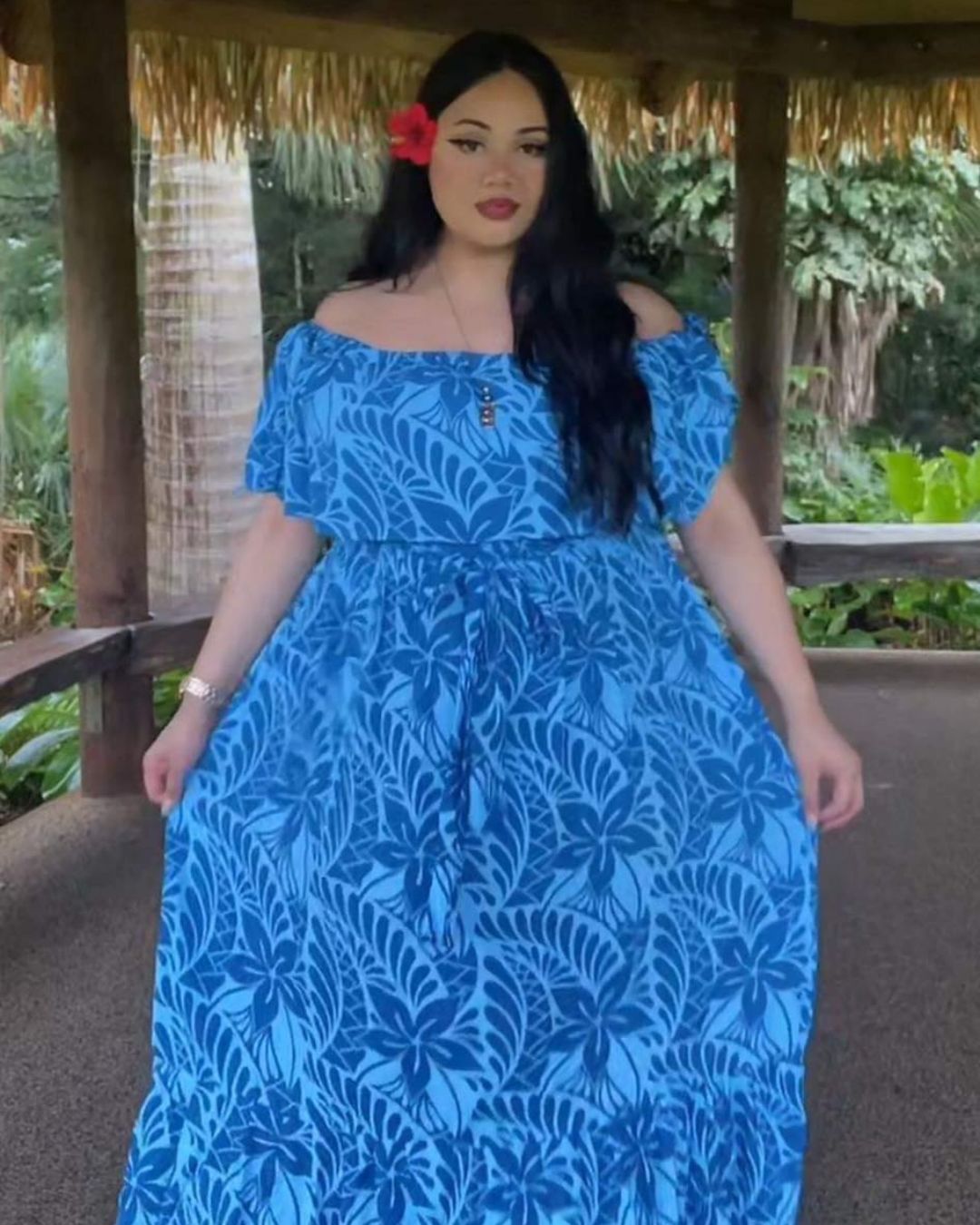 Blue Island Off Shoulder Maxi Dress Size XL
