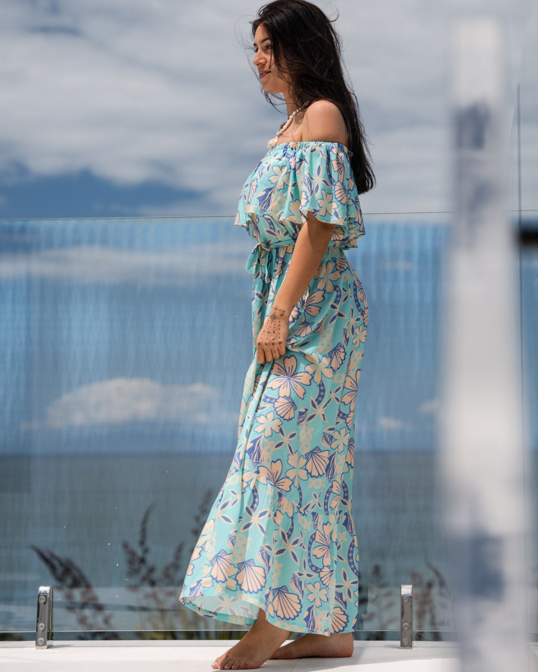 flowy dress from islands Virgin Islands Maxi Dress (Green) FINAL SALE